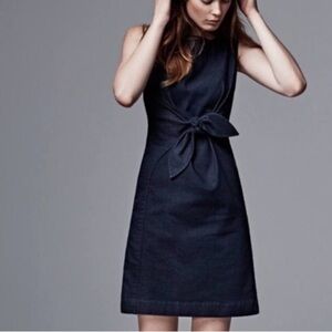 Anthropologie Holding Horses Clara Denim Front Tie Mini Dress